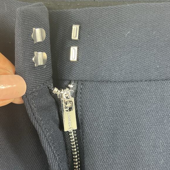 Babaton Navy Blue Wide Leg Trouser Pants Size 4 Cropped Wool Blend - Picture 8 of 13